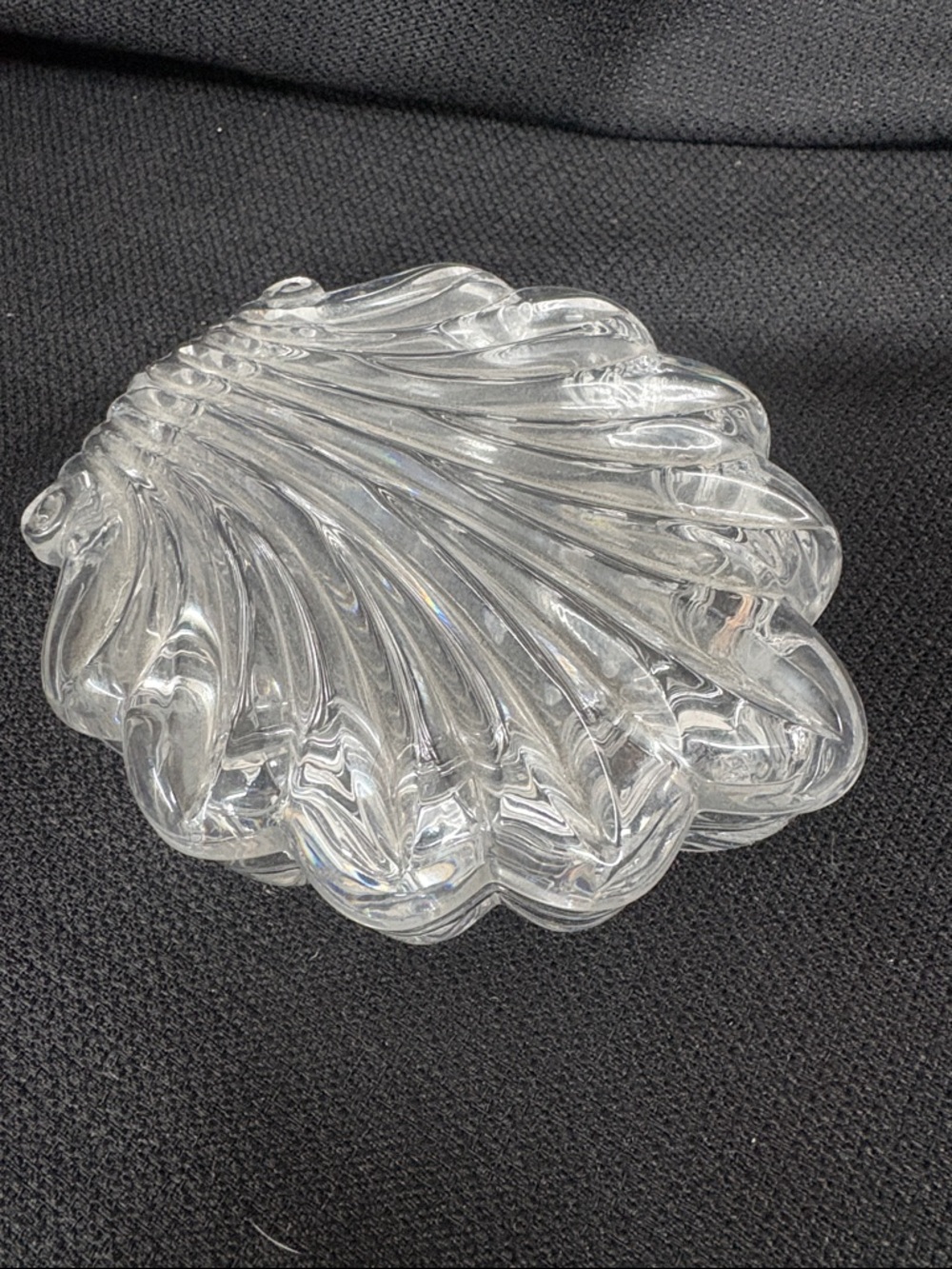 Clear Glass lidded Shell Dish